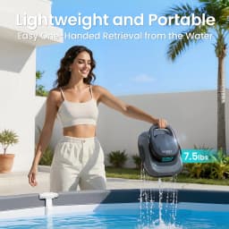 (Renewed) AIPER Scuba SE Cordless Pool Cleaner with 90-Min Runtime, Smart Self-Parking, Lightweight, Pool Vacuum for Above Ground Flat Pools up to 860 Sq.ft, Dark