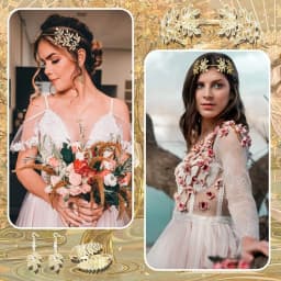 9 Pcs Greek Goddess Costume Accessories Set for Women Golden Laurel Leaf Crown Headband Upper Arm Coil Bracelet Pearl Leaf Dangle Earring Artificial Pearl Earrings Necklace Bridal Wedding