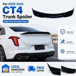 Car Rear Trunk Wing For Cadillac CT4 2020-2025 High Kick Duckbill Trunk Spoiler Tail Wings Fixed Decoration Tuning Body Kit Accessories