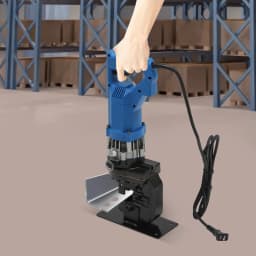 1800W Punching Machine Electric Hydraulic Metal Hole Puncher 5 Set Dies for Iron Copper Aluminum Plate Angle Steel