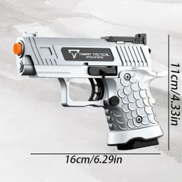 Soft bullet foam shell ejection explosion energy gun, realistic toy pistol, the best gift for teenagers, creative toy, silver.
