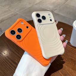 3D Ripple Wave Magnetic Phone Case Compatible with iPhone 17 Air/17 Pro Max/16 Pro/16 Pro Max/15/14/13 Pro Max, Compatible with MagSafe Wireless Charging, Shockproof Anti-Drop Silicone Protective Cover with Raised Camera Protection