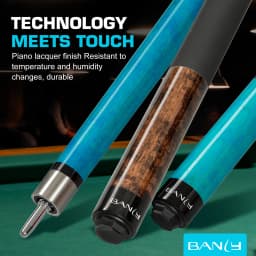 Banly Black Technology Pool Cue Stick with Case, Low Deflection Shaft and 12.5mm Tip, Uni-Loc Joint, Piano Lacquer Finish, Pool Cue Set with Glove, Chalk & Towel