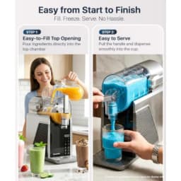 Slushie machine for commercial use, stainless steel and ABS plastic, black, 68oz capacity with 6 presets and self-clean functio