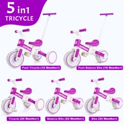 Tricycles for 1-3 Year Olds, 5 in 1 Toddler BalanceBike
