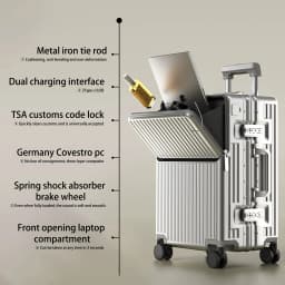 BunnyFly Trolley Case With Wheels Boarding Box 20/24 inch Travel Suitcase Large Size Luggage Men Carry-On Luggage Laptop Bag