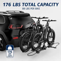 2 Bike Hitch Mount Bike Rack Easy to Install Bicycle Carrier for SUV Car Truck 176 LBS 2" Receiver Heavy-Duty Steel Mountain Road Bike Holder for SUVs and trucks
