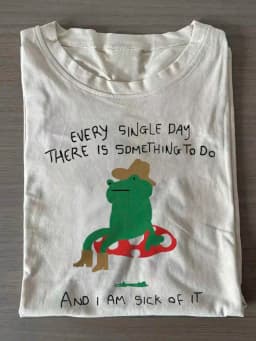 Unisex Novelty Gift Casual Tops 1Pc Crew Neck Short‑Sleeve 100% Cotton Comfort Fabric Funny "Eager To Put A Rotten Frog" Frog Graphic Print Tees For Summer Daily Wear