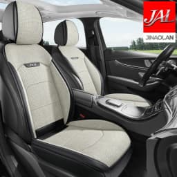 Front Row 2-Piece Luxury Linen Car Seat Covers, Comfortable and Breathable for All Seasons, Easy to Clean, Suitable for Sedans, SUVs, and Trucks