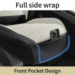 Front Row 2-Piece Luxury Linen Car Seat Covers, Comfortable and Breathable for All Seasons, Easy to Clean, Suitable for Sedans, SUVs, and Trucks