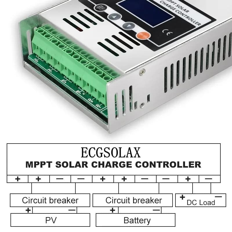 ECGSOLAX 60A MPPT Solar Charge Controller Battery Charging Controller 12/24/36/48V Auto Max PV 150VDC Solar Controller