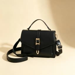 Women PU Leather Handbag Elegant Flap Square Shoulder Bag Metal Buckle Multi‑pocket Large Capacity Crossbody Purse Daily Work Office Satchel Bag