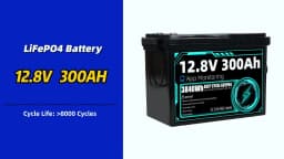 8000+ Cycles 12V 300Ah LiFePO4 Battery Grade A Built-in BT BMS 12.8V US Stock DIY 24V 48V For RV EV Golf Cart Solar Camping Yacht