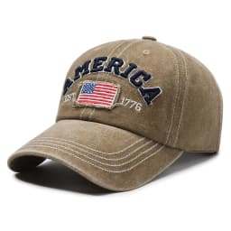 Vintage Washed Cotton Baseball Cap for Men Women USA Flag Embroidered Dad Hat Retro America 1776 Snapback Outdoor Sun Hats