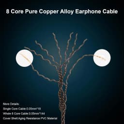 OKCSC ZT8 Etymotic T2 IPX Upgrade Replacement IEM Cable 8‑Core OFC Pure Copper Alloy Audio Cord for Westone Linum BAX EVO UE Live Pro X Mach Series Earphones
