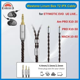 OKCSC ZT8 Etymotic T2 IPX Upgrade Replacement IEM Cable 8‑Core OFC Pure Copper Alloy Audio Cord for Westone Linum BAX EVO UE Live Pro X Mach Series Earphones