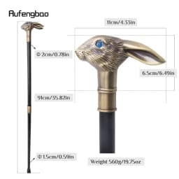 Copper Rabbit Long Ear Gentleman Walking Cane Fashion Walking Stick Gentleman Performance stage Cane 93cm