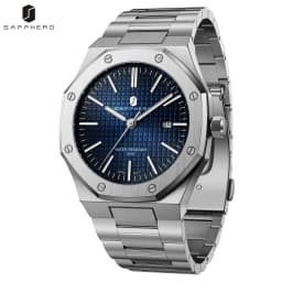 SAPPHERO Men's Quartz Watch Japan Movement Analog Wristwatch Stainless Steel Case Date Display 50M Waterproof Business Casual Fashion Luxury Dress Sport Watch for Men Classic Casual Daily Wear Office Work Travel Birthday Anniversary Holiday Gift