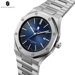 SAPPHERO Men's Quartz Watch Japan Movement Analog Wristwatch Stainless Steel Case Date Display 50M Waterproof Business Casual Fashion Luxury Dress Sport Watch for Men Classic Casual Daily Wear Office Work Travel Birthday Anniversary Holiday Gift