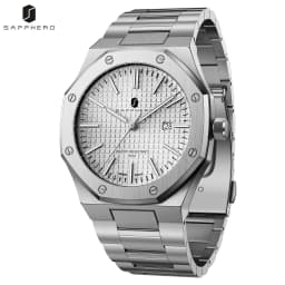 SAPPHERO Men's Quartz Watch Japan Movement Analog Wristwatch Stainless Steel Case Date Display 50M Waterproof Business Casual Fashion Luxury Dress Sport Watch for Men Classic Casual Daily Wear Office Work Travel Birthday Anniversary Holiday Gift