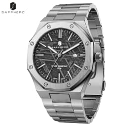 SAPPHERO Men's Quartz Watch Japan Movement Analog Wristwatch Stainless Steel Case Date Display 50M Waterproof Business Casual Fashion Luxury Dress Sport Watch for Men Classic Casual Daily Wear Office Work Travel Birthday Anniversary Holiday Gift