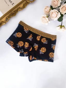 Bestselling Luxury Trendy Black Gold Print, Thin, Comfortable, Breathable and Antibacterial Plus Size Men's Boxer Briefs