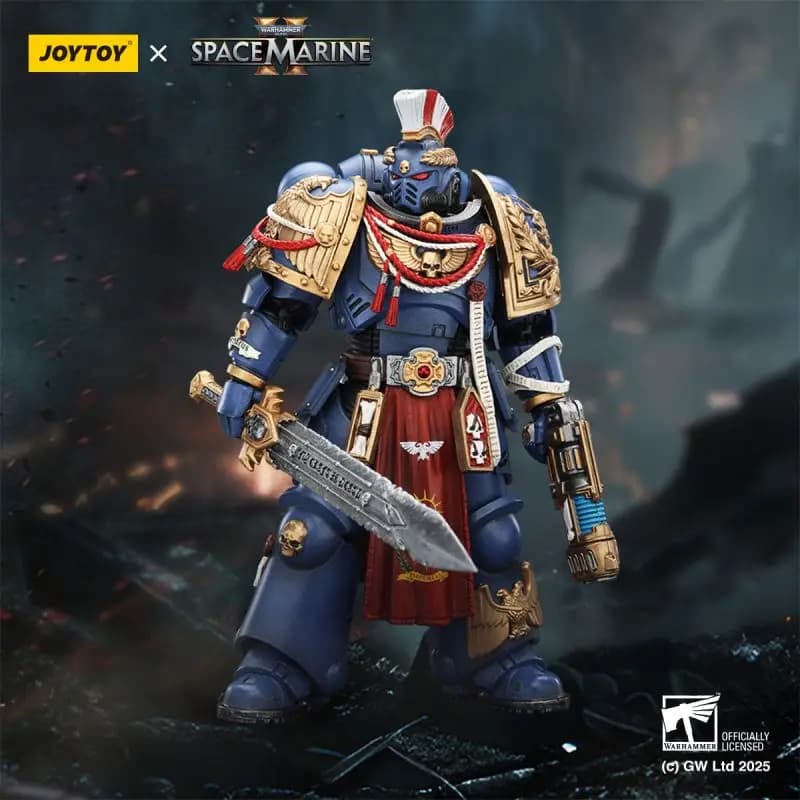 JOYTOY Warhammer 40K Ultramarines Relic Primus Armour with Plasma Pistol and Combat Blade 1:18 Collection Gift for Adults