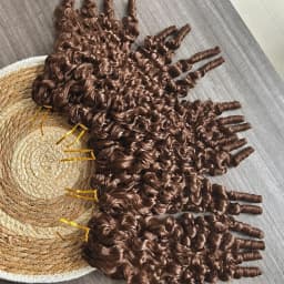 Body Wave Crochet Human Hair Bundles Chocolate Brown Burmese Curly Crochet Hair Pre Separated Knotless Reusable Feather Crochet Human Hair