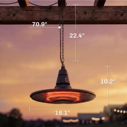 1500W Electric Patio Heater with Remote Control for Patios, Black