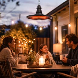 1500W Electric Patio Heater with Remote Control for Patios, Black