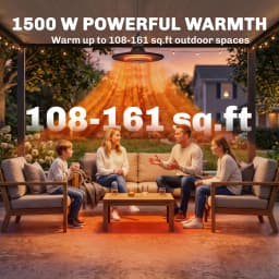 1500W Electric Patio Heater with Remote Control for Patios, Black