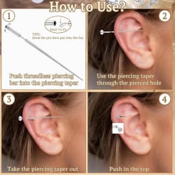 12 Pairs 316L Surgical Steel Flat Back Studs Hoop Earrings for Women Men CZ Stud Earrings Nose Stud Helix Piercing Jewelry