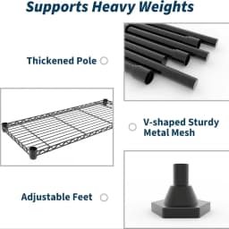 Heavy Duty Metal Storage Shelving Rack 4/5 Tier Adjustable Wire Shelf Garage Organizer 1060LBS Capacity Steel Storage Rack L Shape Corner Shelf Boltless Assembly for Pantry Basement Workshop