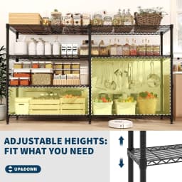Heavy Duty Metal Storage Shelving Rack 4/5 Tier Adjustable Wire Shelf Garage Organizer 1060LBS Capacity Steel Storage Rack L Shape Corner Shelf Boltless Assembly for Pantry Basement Workshop