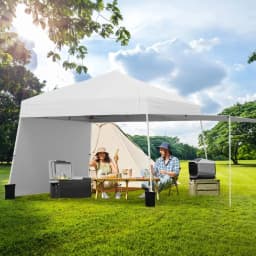 10x10 FT Pop up Canopy Tent Wheeled Carry Bag 4 Canopy Sand Bag Grey