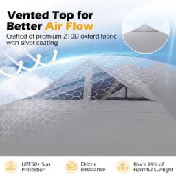 10x10 FT Pop up Canopy Tent Wheeled Carry Bag 4 Canopy Sand Bag Grey
