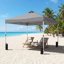 10x10 FT Pop up Canopy Tent Wheeled Carry Bag 4 Canopy Sand Bag Grey