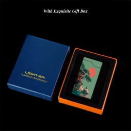 1pc Windproof Electric Arc Lighter with Japanese Sunset Design, Metal Shell, Battery Indicator, Type-C Charging, Dual Arc, Gift Box Packaging, Power-Off Protection, Outdoor Survival Gear, High Altitude Compatible, Valentine's Day Gift, Christmas Gift