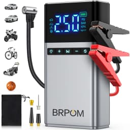 9500A Portable Car Charger, Jump Starter, Rechargeable Battery, Car Battery Launcher, Restoration Item Emergency Starter With Air Compressor Portable Car Battery Booster With 150PSI Auto-Stop Tire Inflator 10.0L Diesel