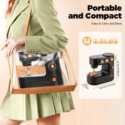 Mini Sewing Machine 2-in-1 Electric & Foot Pedal, Portable Sewing Machine with 5 Stitch Patterns & LED Light for Beginners
