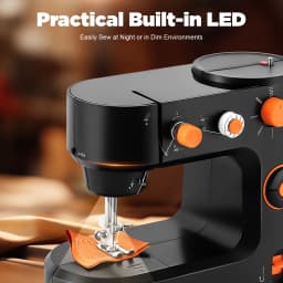Mini Sewing Machine 2-in-1 Electric & Foot Pedal, Portable Sewing Machine with 5 Stitch Patterns & LED Light for Beginners