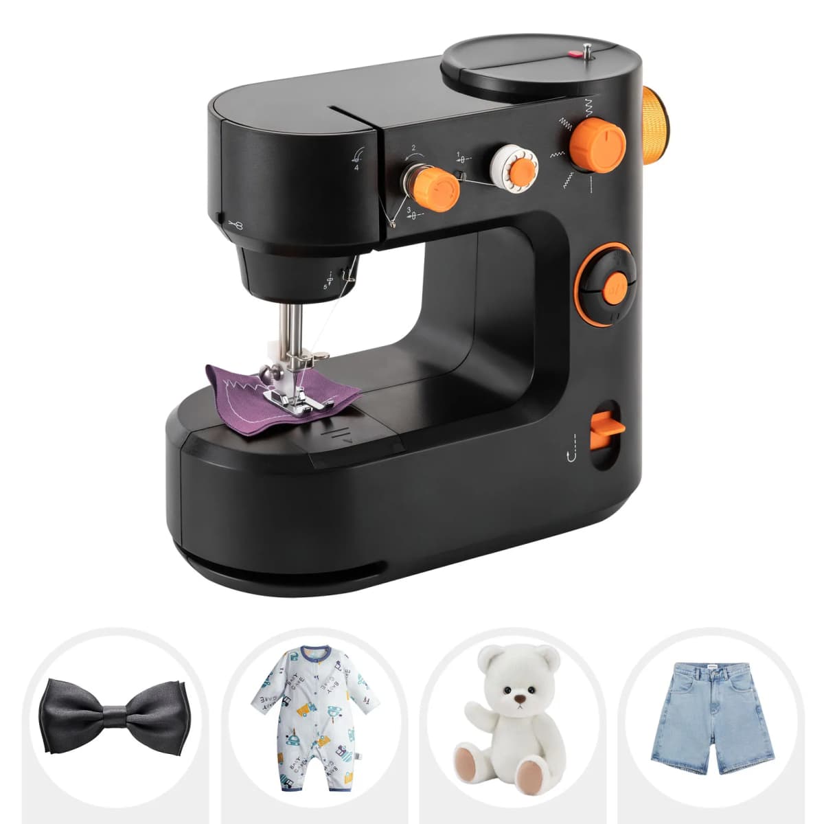 Mini Sewing Machine 2-in-1 Electric & Foot Pedal, Portable Sewing Machine with 5 Stitch Patterns & LED Light for Beginners