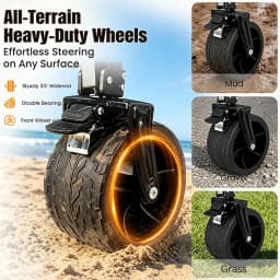 Quiet All-Terrain Folding Multifunctional Shopping Cart—Large Storage Capacity, One-Button Folding for Easy Storage, Black Waterproof Oxford Fabric with Side Cup Holders—Ideal for Camping, Outings, Gardening, and Heavy-Duty Grocery Hauling