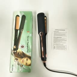 Professional Straightening Brush, Curling Iron and Two-in-One Titanium Plate Straightener with LCD Temperature Display, Suitable for Home Use and Salons.