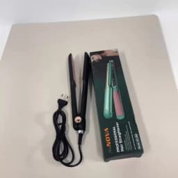 Professional Straightening Brush, Curling Iron and Two-in-One Titanium Plate Straightener with LCD Temperature Display, Suitable for Home Use and Salons.