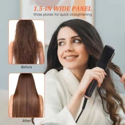 Professional Straightening Brush, Curling Iron and Two-in-One Titanium Plate Straightener with LCD Temperature Display, Suitable for Home Use and Salons.