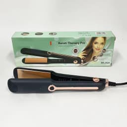 Professional Straightening Brush, Curling Iron and Two-in-One Titanium Plate Straightener with LCD Temperature Display, Suitable for Home Use and Salons.