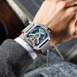 POEDAGAR Top Luxury Digital Men's Watches Stainless Steel Mesh Waterproof Date Week Quartz Man Wristwatch LED Electronic Fashion Sports Men Clock Reloj