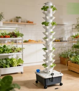 14-Layer Vertical Hydroponic Grow Tower, 70 Slots Indoor Grow Tower with Water Tank Hydrating Pump, Timer, Adapter for Vegetables, Fruits
