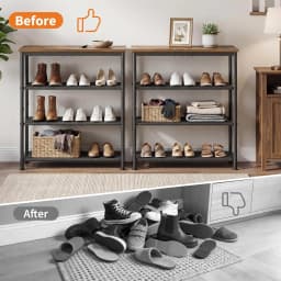 3/4-Tier Metal Shoe Rack 9–24 pairs of shoes Organizer Freestanding Black Space Saving Storage for Closet Bedroom Indoor Outdoor Entryway Use